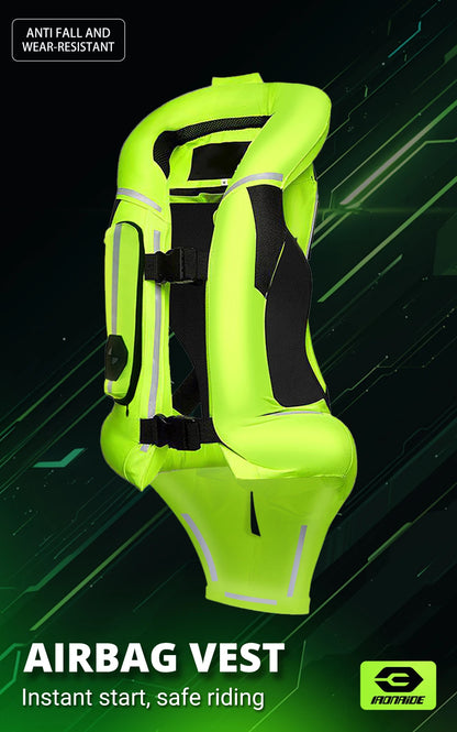 Gilet con airbag per moto, giacca protettiva per il corpo da moto, riflettente, airbag da motocross, gilet protettivo anticaduta