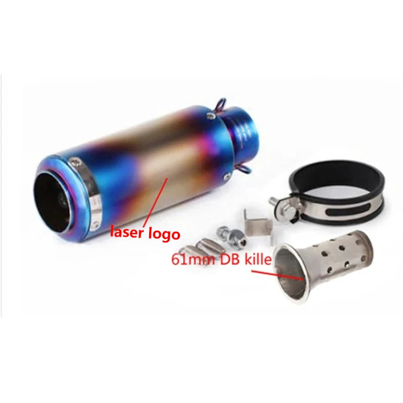 51/60mm Universal motorcycle sc exhaust inox muffler carbon fiber exhaust with DB Killer for z900 R3 R25 MT07 MT09 R1 Z400 Z650