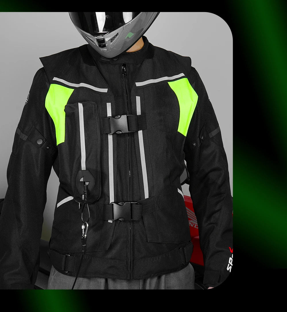 Gilet con airbag per moto, giacca protettiva per il corpo da moto, riflettente, airbag da motocross, gilet protettivo anticaduta