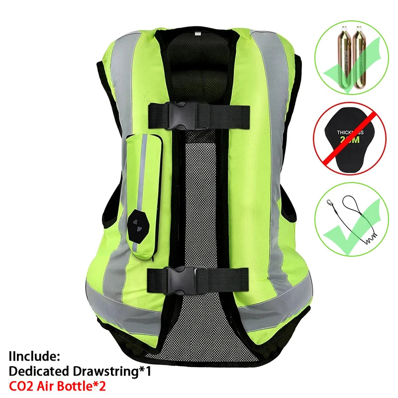Gilet con airbag per moto, giacca protettiva per il corpo da moto, riflettente, airbag da motocross, gilet protettivo anticaduta