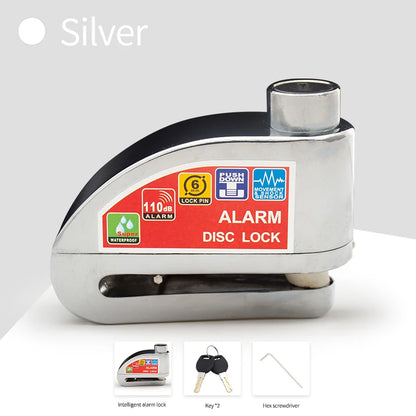 Motorcycle Bicycle Lock Alarm Safety Protection Padlock Disc Aluminum Alloy Anti-Theft Reminder Rope Lock Bag Motorcycle Accesso