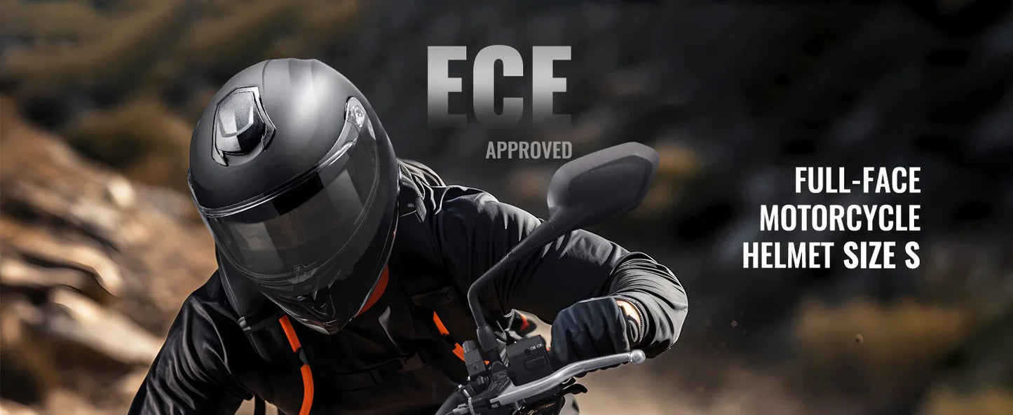 SucceBuy Motorcycle Helmet Full Face Smart Street ABS&High Density Helmet with Bluetooth Slot&Interchangeable Lens Fit for Adult