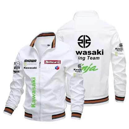 Giacca da motociclista con cappuccio da ciclismo da uomo Kawasaki del 2025, giacca da motociclista, giacca da corsa da uomo, casual e ampia, taglie forti