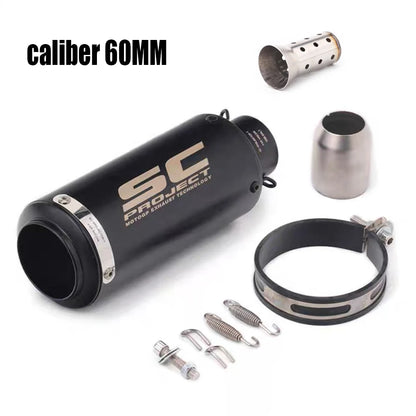 51/60mm universal motorcycle exhaust pipe straight-through exhaust pipe suitable For Yamha Honda racing motorcycle GP project