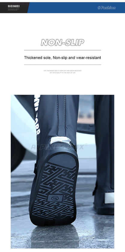 Motorcycle High Tube Rain Boots Waterproof Reflective Non-Slip Footwear Motorbike Cycling Bike Reusable Protection Accessories