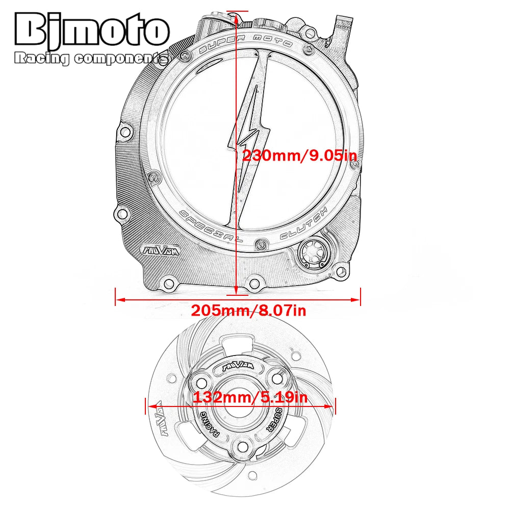 CNC Engine Racing Clear Clutch Cover For Kawasaki Z900RS ZR900 Z900 2017 2018 2019 2020 2021 2022 2023 2024