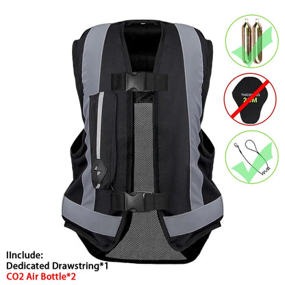 Gilet con airbag per moto, giacca protettiva per il corpo da moto, riflettente, airbag da motocross, gilet protettivo anticaduta