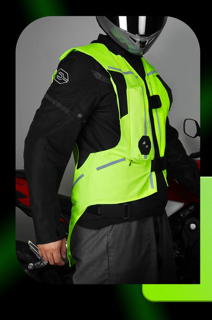 Gilet con airbag per moto, giacca protettiva per il corpo da moto, riflettente, airbag da motocross, gilet protettivo anticaduta