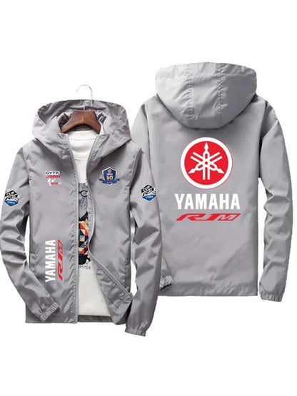 Giacca a vento sottile da uomo con logo YAMAHA, adatta per sport, tempo libero, outdoor e pesca, antivento, protezione UV, cas