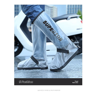 Motorcycle High Tube Rain Boots Waterproof Reflective Non-Slip Footwear Motorbike Cycling Bike Reusable Protection Accessories