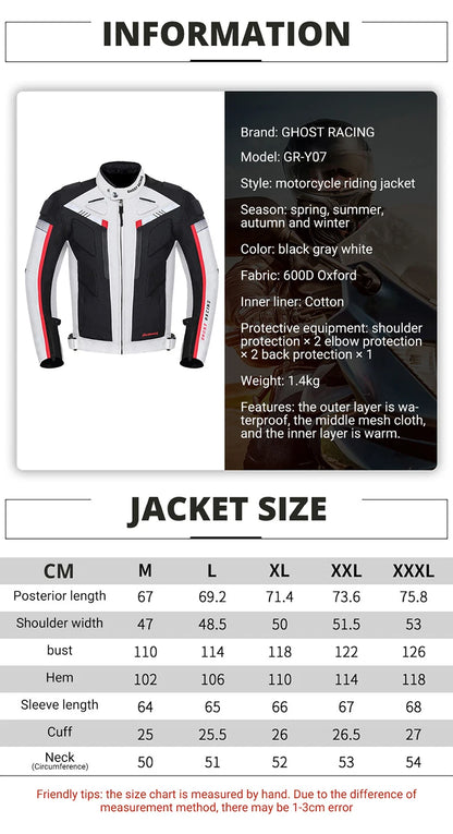 GHOST RACING Motorcycle Racing Jacket Man Waterproof Dirt Bike Pants Set With Protection Racing Suit Motocross Jacket Motor Suit