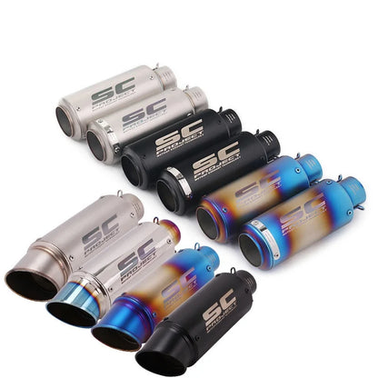 51/60mm Universal motorcycle sc exhaust inox muffler carbon fiber exhaust with DB Killer for z900 R3 R25 MT07 MT09 R1 Z400 Z650