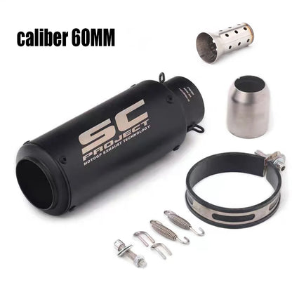 51/60mm universal motorcycle exhaust pipe straight-through exhaust pipe suitable For Yamha Honda racing motorcycle GP project