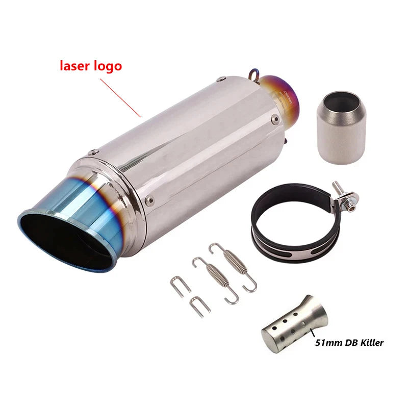 51/60mm Universal motorcycle sc exhaust inox muffler carbon fiber exhaust with DB Killer for z900 R3 R25 MT07 MT09 R1 Z400 Z650