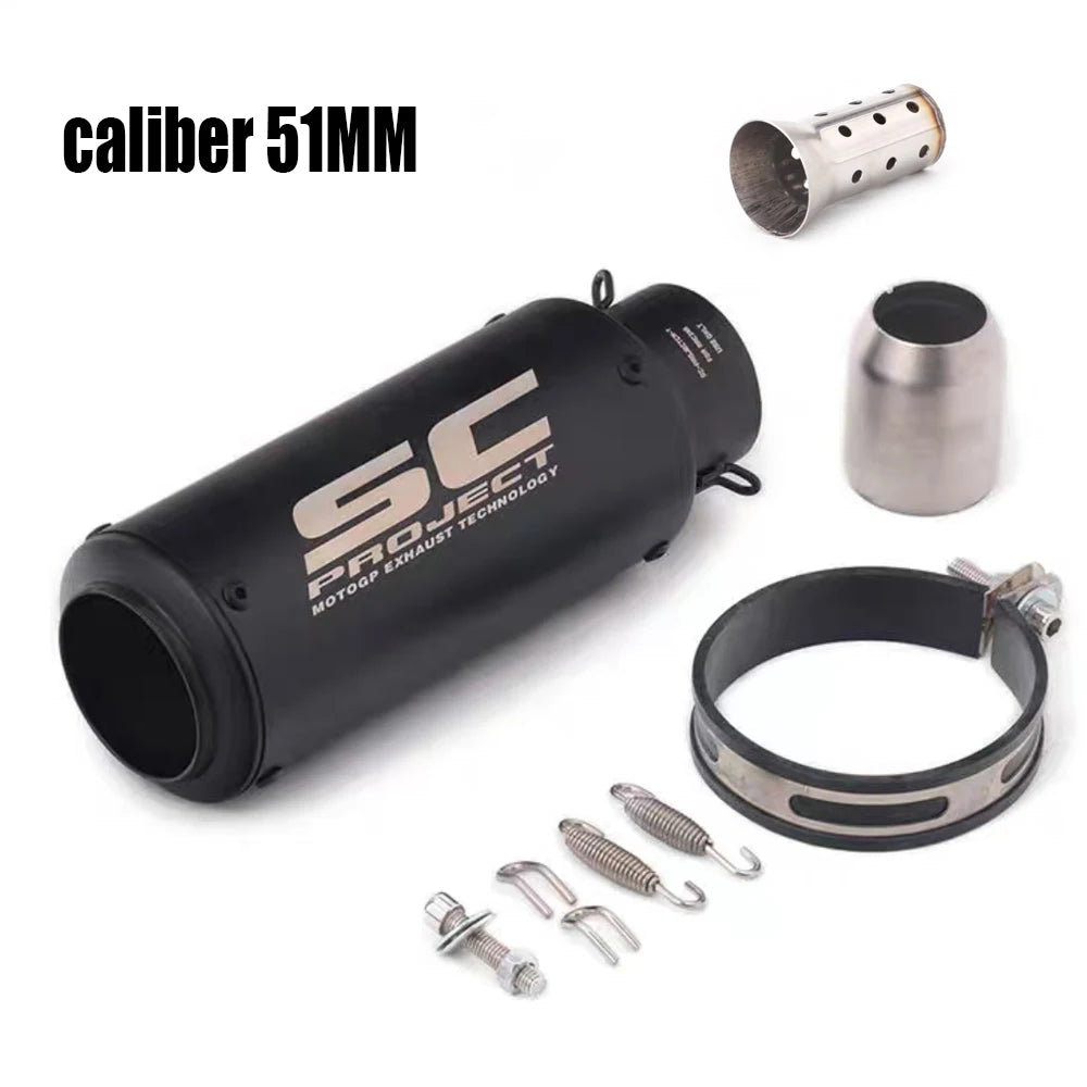 51/60mm universal motorcycle exhaust pipe straight-through exhaust pipe suitable For Yamha Honda racing motorcycle GP project