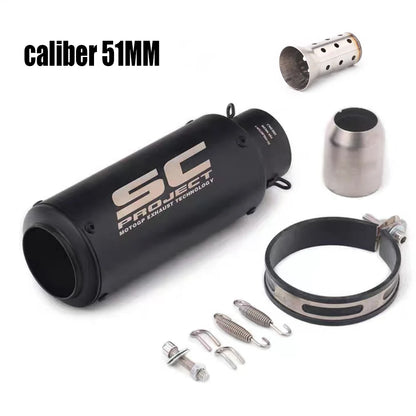 51/60mm universal motorcycle exhaust pipe straight-through exhaust pipe suitable For Yamha Honda racing motorcycle GP project